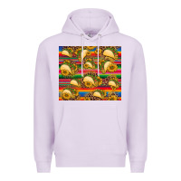 Lilac tacos and sunflowers with serape leopard background Premium Hoodie - BarkalooDesign