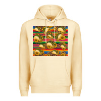 Pina Colada tacos and sunflowers with serape leopard background Premium Hoodie - BarkalooDesign