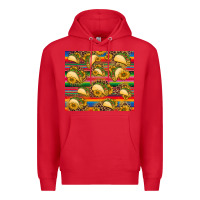 Red tacos and sunflowers with serape leopard background Premium Hoodie - BarkalooDesign