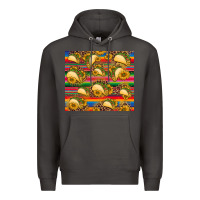 Smoke tacos and sunflowers with serape leopard background Premium Hoodie - BarkalooDesign