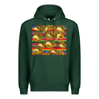 Sports Green tacos and sunflowers with serape leopard background Premium Hoodie - BarkalooDesign