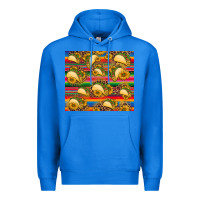 True Royal tacos and sunflowers with serape leopard background Premium Hoodie - BarkalooDesign