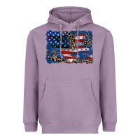 Lavender Leopard glitter American flag 4th of july Heavyweight Hoodie - CowGirlArtShop
