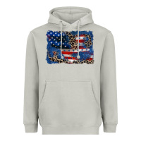 Moon Dust Leopard glitter American flag 4th of july Heavyweight Hoodie - CowGirlArtShop