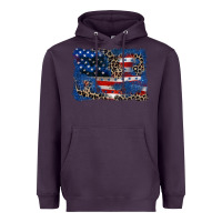 Plum Leopard glitter American flag 4th of july Heavyweight Hoodie - CowGirlArtShop