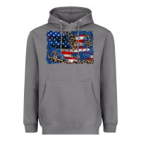 Storm Leopard glitter American flag 4th of july Heavyweight Hoodie - CowGirlArtShop