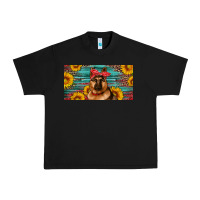 Black german shepherd with sunflowers license plate Urban Heavy Tee - Artiststas