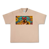 Burro german shepherd with sunflowers license plate Urban Heavy Tee - Artiststas