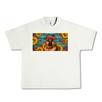 Pistachio german shepherd with sunflowers license plate Urban Heavy Tee - Artiststas