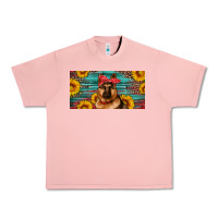 Salmon german shepherd with sunflowers license plate Urban Heavy Tee - Artiststas