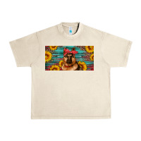 Sandshell german shepherd with sunflowers license plate Urban Heavy Tee - Artiststas