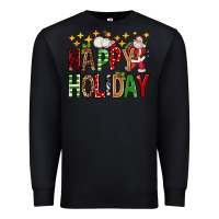 Black happy holiday christmas Premium Sweatshirt - FaDigitalArtStudio