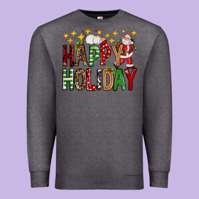Happy Holiday Christmas Premium Sweatshirt Designed By Fadigitalartstudio