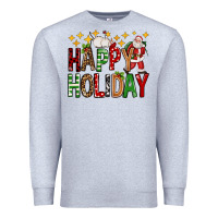 Heather Grey happy holiday christmas Premium Sweatshirt - FaDigitalArtStudio