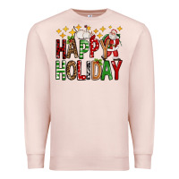 Pale Pink happy holiday christmas Premium Sweatshirt - FaDigitalArtStudio