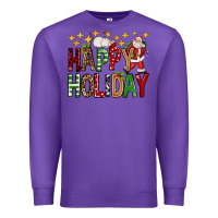 Purple happy holiday christmas Premium Sweatshirt - FaDigitalArtStudio