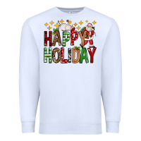 White happy holiday christmas Premium Sweatshirt - FaDigitalArtStudio