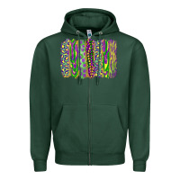 Sports Green Mardi gras brush stroke Zipper Hoodie - RanaPortraitStore