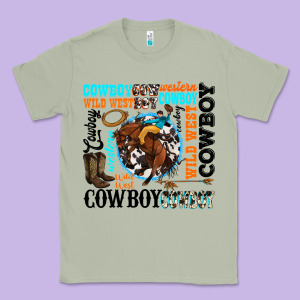 Western Cowboy Wild West Classic Tee Designed By Texasbilliewilder