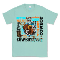 Seafoam western cowboy wild west Classic Tee - texasbilliewilder