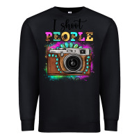 Black i shoot people tie dye gemstone vintage camera Premium Sweatshirt - FaDigitalArtStudio