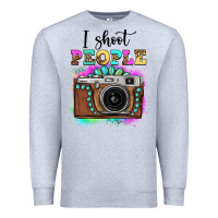 Heather Grey i shoot people tie dye gemstone vintage camera Premium Sweatshirt - FaDigitalArtStudio