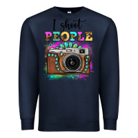 Navy i shoot people tie dye gemstone vintage camera Premium Sweatshirt - FaDigitalArtStudio