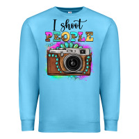 Ocean Blue i shoot people tie dye gemstone vintage camera Premium Sweatshirt - FaDigitalArtStudio