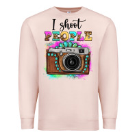 Pale Pink i shoot people tie dye gemstone vintage camera Premium Sweatshirt - FaDigitalArtStudio
