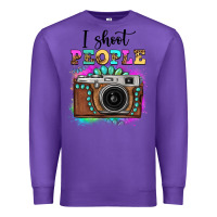 Purple i shoot people tie dye gemstone vintage camera Premium Sweatshirt - FaDigitalArtStudio