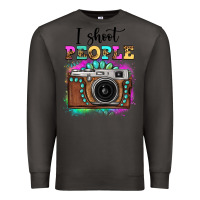 Smoke i shoot people tie dye gemstone vintage camera Premium Sweatshirt - FaDigitalArtStudio