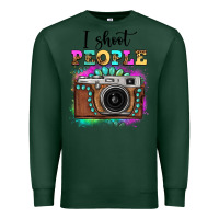 Sports Green i shoot people tie dye gemstone vintage camera Premium Sweatshirt - FaDigitalArtStudio