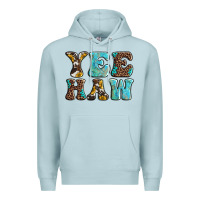 Blue Mist western sunflowers turquoise leopard yee haw Premium Hoodie - BarkalooDesign