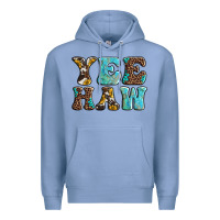 Colony Blue western sunflowers turquoise leopard yee haw Premium Hoodie - BarkalooDesign
