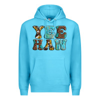 Ocean Blue western sunflowers turquoise leopard yee haw Premium Hoodie - BarkalooDesign