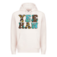 Pale Pink western sunflowers turquoise leopard yee haw Premium Hoodie - BarkalooDesign