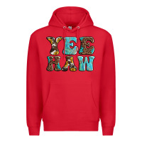 Red western sunflowers turquoise leopard yee haw Premium Hoodie - BarkalooDesign