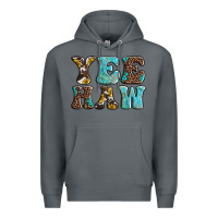 Rock western sunflowers turquoise leopard yee haw Premium Hoodie - BarkalooDesign
