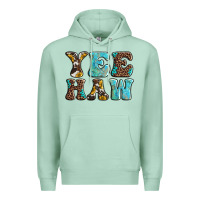 Seafoam western sunflowers turquoise leopard yee haw Premium Hoodie - BarkalooDesign
