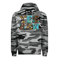 Slate Camo western sunflowers turquoise leopard yee haw Premium Hoodie - BarkalooDesign