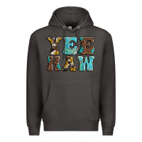 Smoke western sunflowers turquoise leopard yee haw Premium Hoodie - BarkalooDesign
