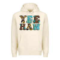 Western Sunflowers Turquoise Leopard Yee Haw Premium Hoodie | Teevron