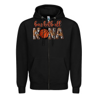 Black basketball nana with leopard Zipper Hoodie - texasbilliewilder