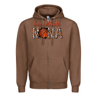 Chestnut basketball nana with leopard Zipper Hoodie - texasbilliewilder