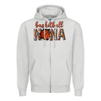 Dove Grey basketball nana with leopard Zipper Hoodie - texasbilliewilder