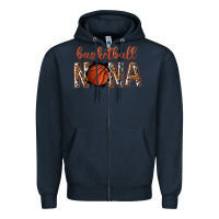 Navy basketball nana with leopard Zipper Hoodie - texasbilliewilder