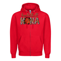 Red basketball nana with leopard Zipper Hoodie - texasbilliewilder