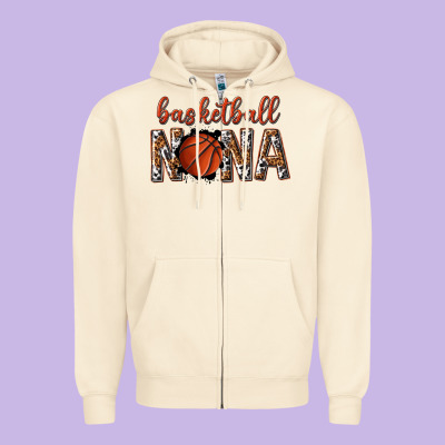 Basketball Nana With Leopard Zipper Hoodie Designed By Texasbilliewilder