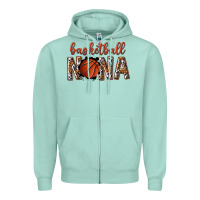 Seafoam basketball nana with leopard Zipper Hoodie - texasbilliewilder