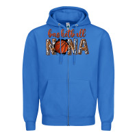 True Royal basketball nana with leopard Zipper Hoodie - texasbilliewilder